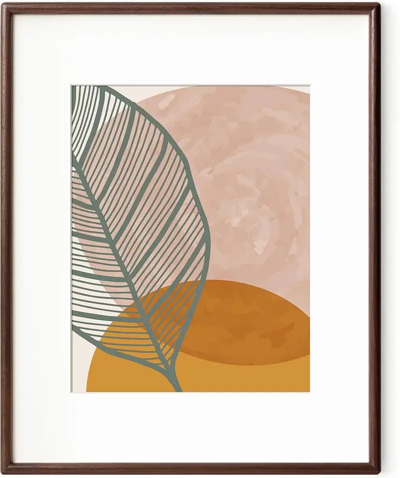 Axeman 16x20 Frame with Mat for 11x14, Walnut Wood, Tempered Glass