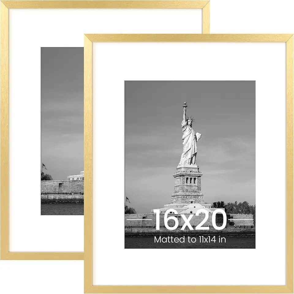 ENJOYBASICS 16x20 Picture Frame, Wall Gallery Frames Set of 2, Gold