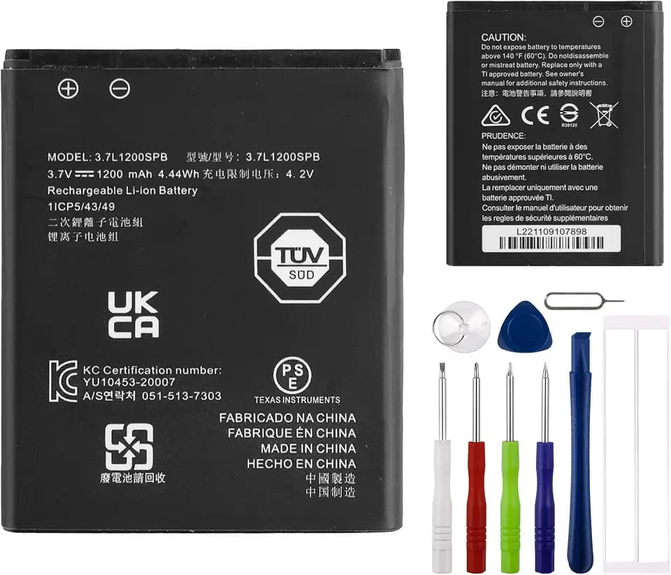 Ersatzakku 3.7L1200SPB Batterien 1200mAh/3.7V Kompatible mit Texas Instruments AkkuTI-Nspire CX and CX CAS and CX II CAX,TI-84 Plus CE, with Tools