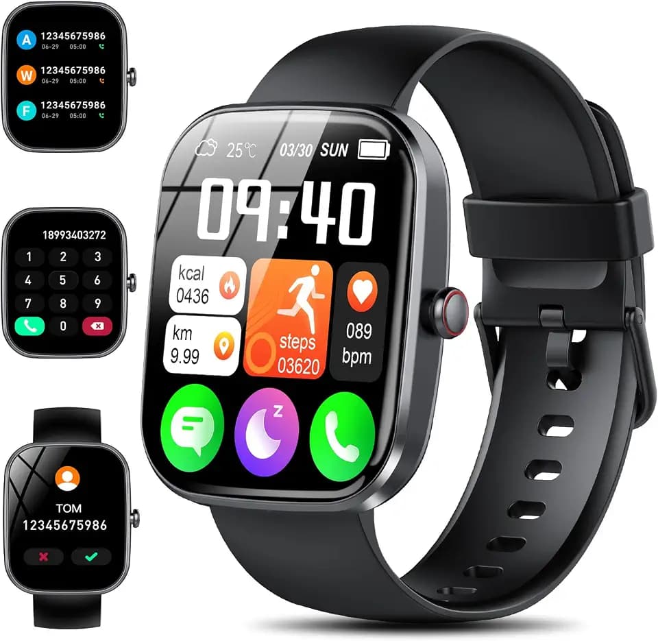 Smartwatch Herren Damen mit Telefonfunktion/Message Reminder, 1,91"HD Touchscreen Smart Watch, 113+Sportmodi Sportuhr mit Puls-Schlaf-Monitor Schrittzähler, IP68 Wasserdicht Fitnessuhr für Android iOS