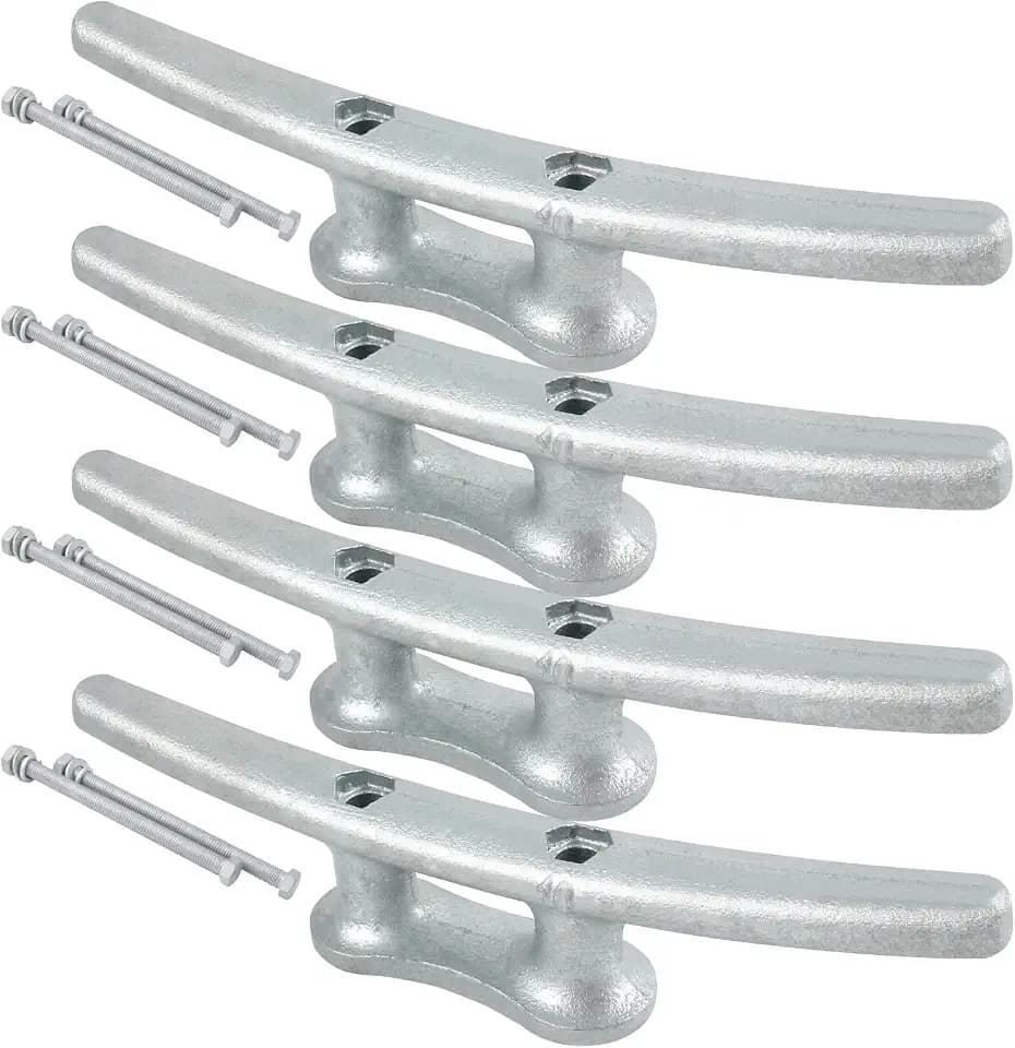 ORLANG 4 Inch/6 Inch/8 Inch/10 Inch Dock Cleat,Hot Dipped Galvanized Cast Iron/Electrophoretic Coated Boat Cleats with Hardware,Rope Cleat Boat Dock Cleat for Boat Docks,Decks or Nautical Decor