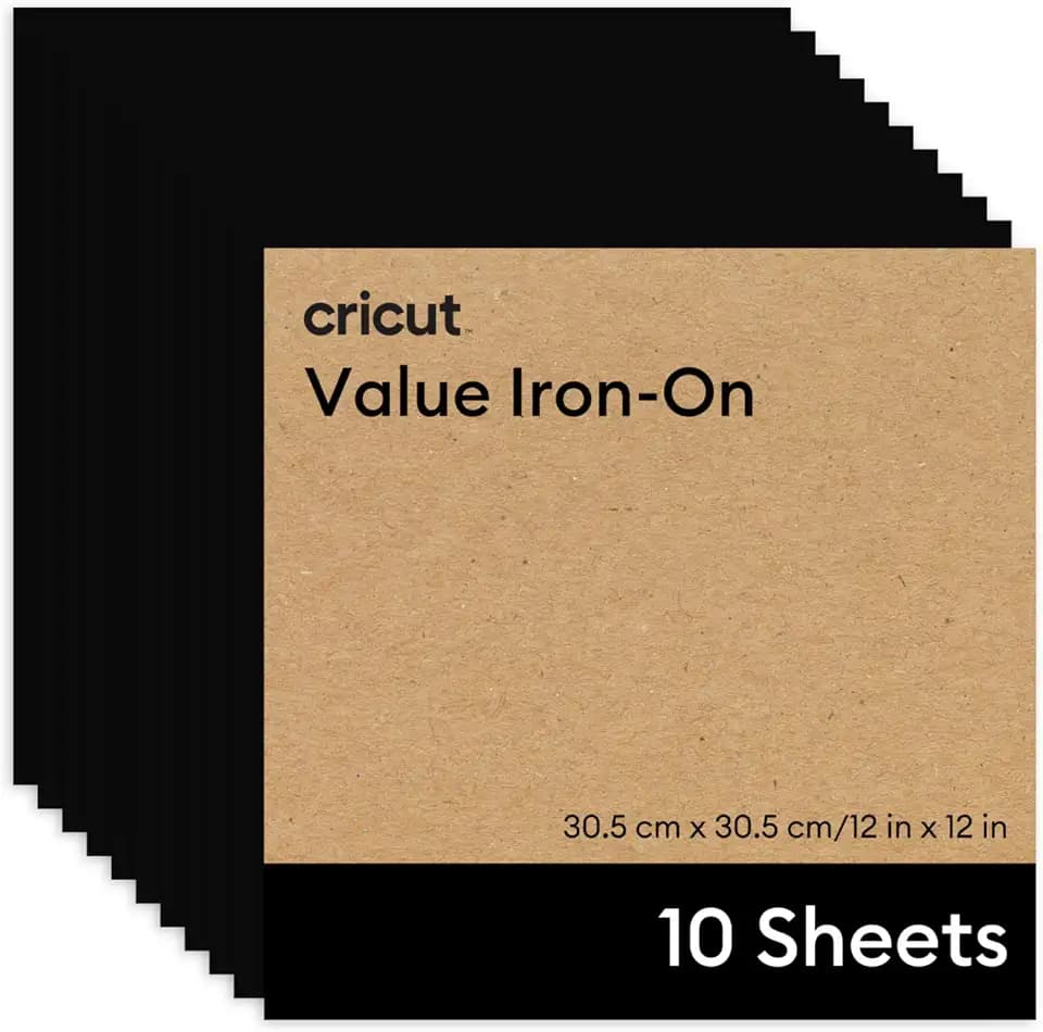 Cricut® Value Iron-On, Black - 12 in x 12 in (10 ct)