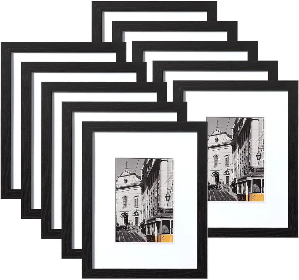 eletecpro 8.5x11 Picture Frames, Acrylic Cover, Black, Set of 10