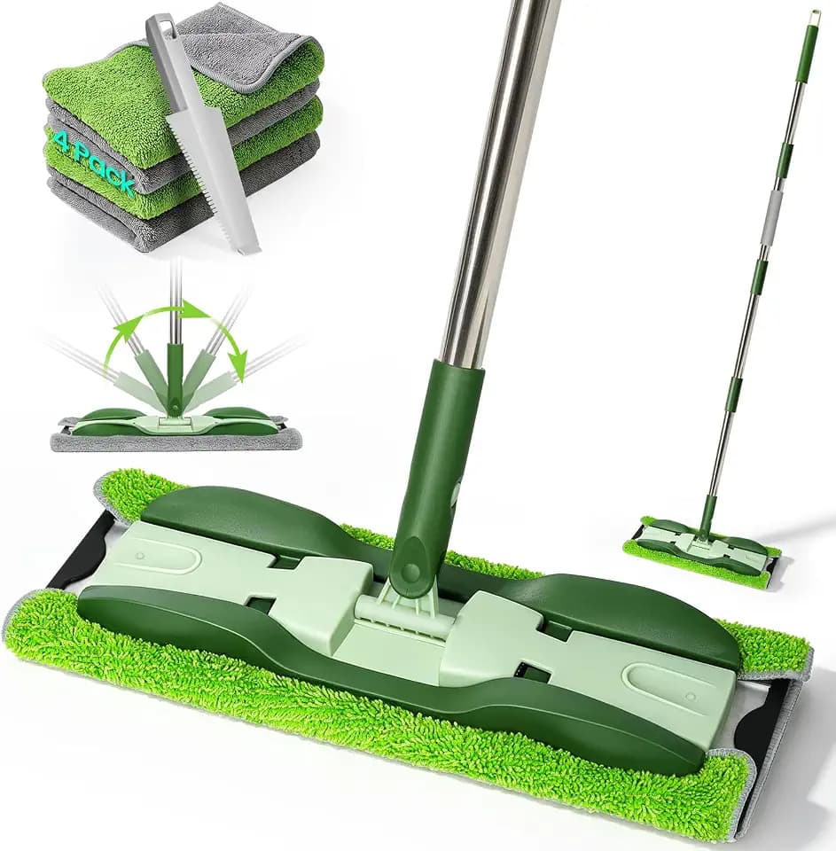 Microfiber Mop - Flat Floor Mops Wet Dry Dust Mop with 4 Washable Pads