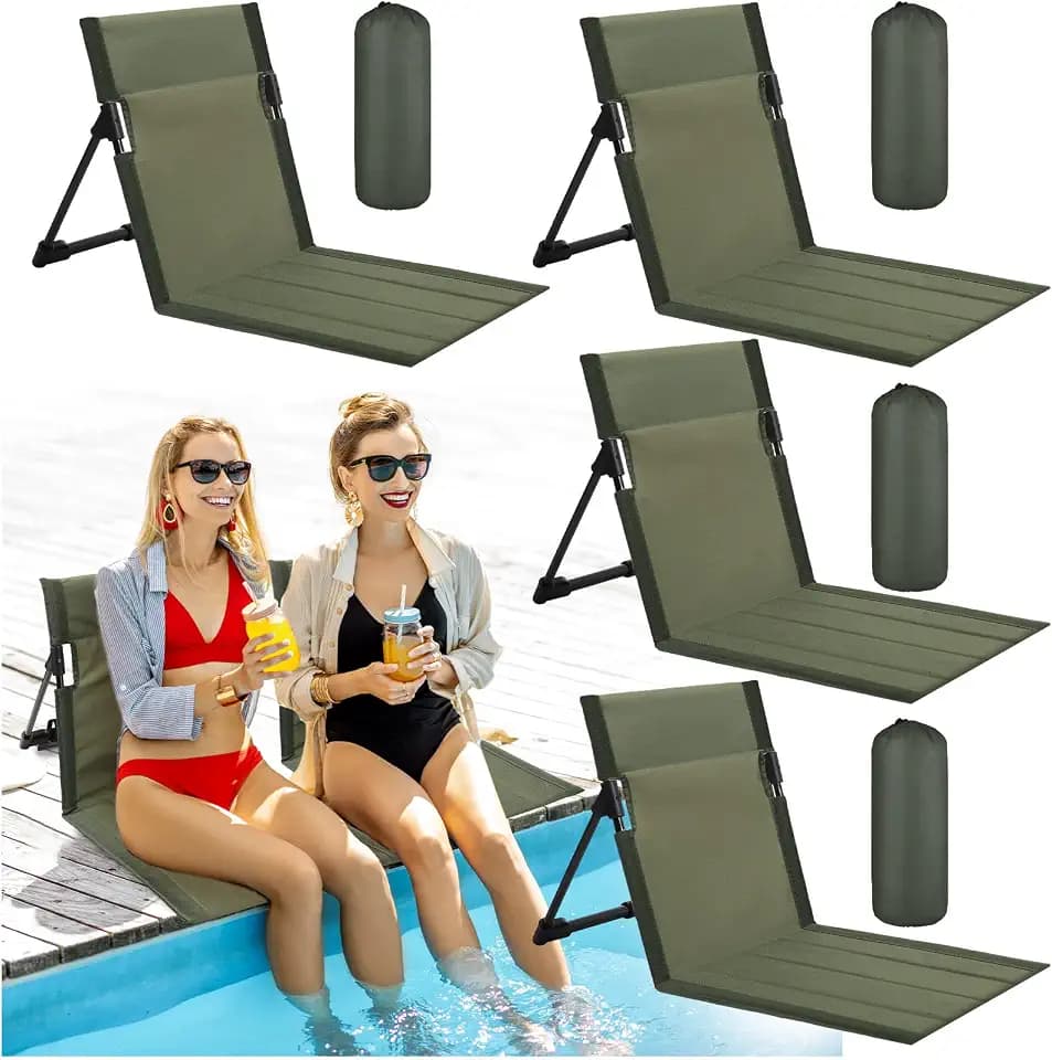 Karenhi 4 Pcs Foldable Poolside Chairs