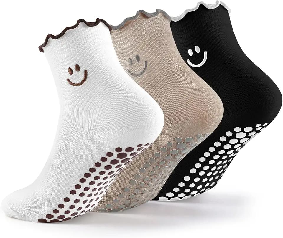 Grip Pilates Socks Women: Full-Sole Non-Slip Dots