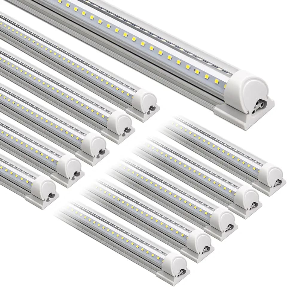 Barrina T8 LED Shop Lights 6FT, 60W 8500LM 6500K, High Output, 10 Packs