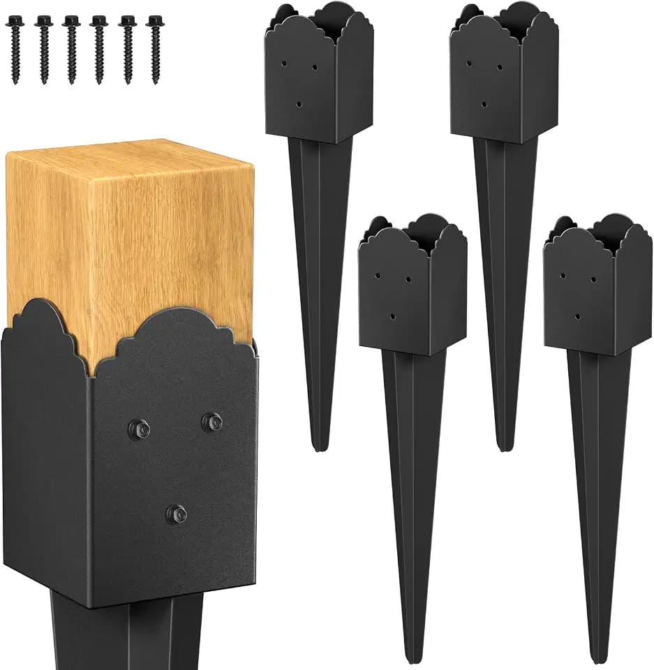 4 Pack 31.5"x4"x4" Heavy Duty Fence Post Anchor Ground Spike (S6)