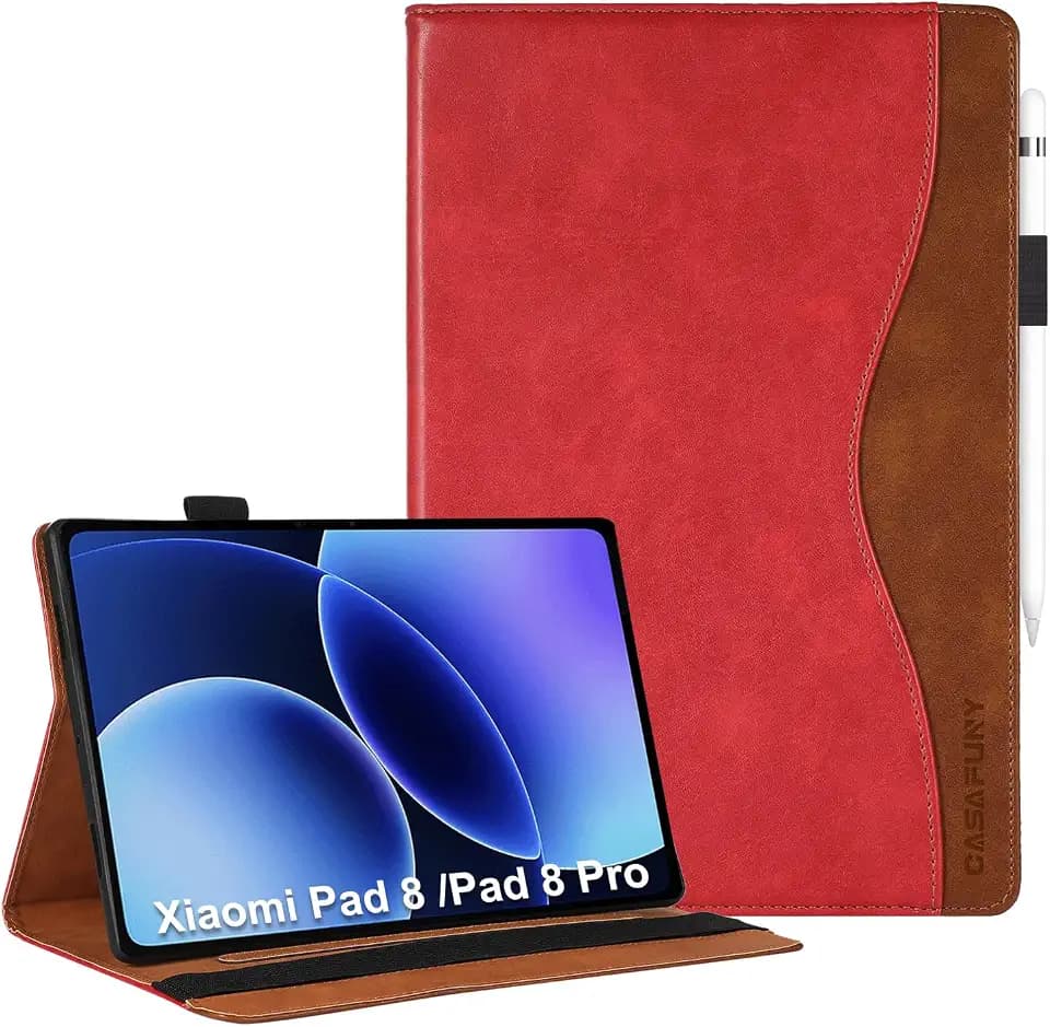 CASAFUNY Hülle für Xiaomi Pad 8/8 Pro 11,2 Zoll,Rot