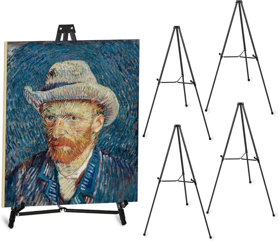 4 Packs Aluminum Telescoping Display Easel, 64" Adjustable Easel Stand