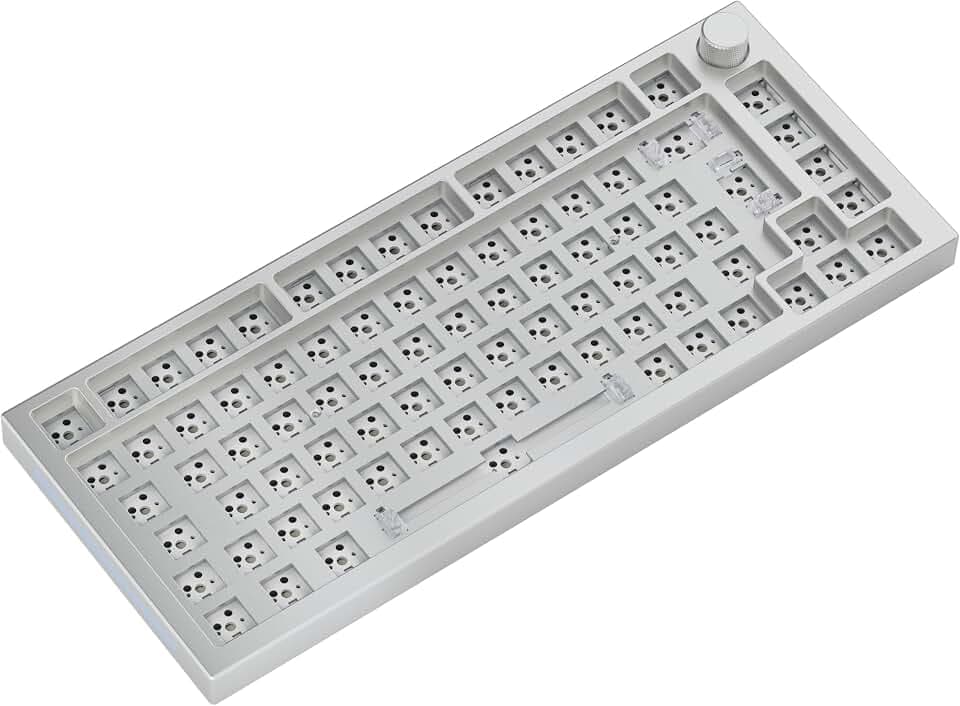 GLORIOUS Gaming GMMK PRO 75% Barebones (endast chassi) – Modulärt mekaniskt gamingtangentbord, TKL-storlek, chassi på 1,5 kg, RGB, helt anpassningsbart, 5-stiftsbrytare, Internationell/ISO - VIT