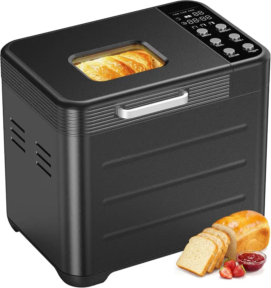 NEWBULIG Bread Maker Machine 2 LB, Automatic Breadmaker Compact