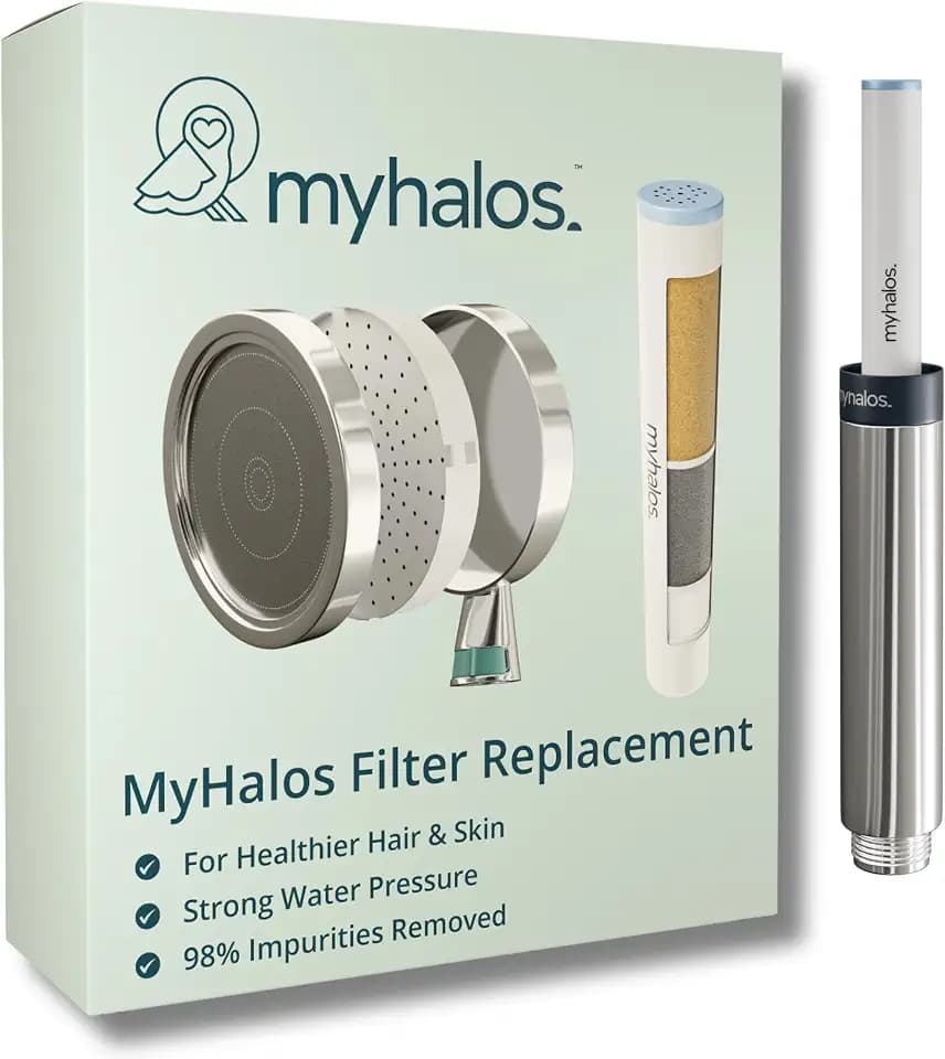 MyHalos Handheld Shower Filter Cartridge, High Pressure, 3-Month Supply