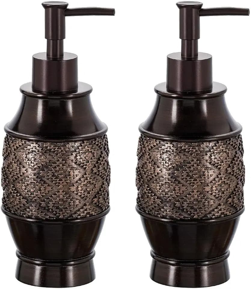 Creative Scents Dublin Brown Bathroom Soap Dispenser Set of 2
