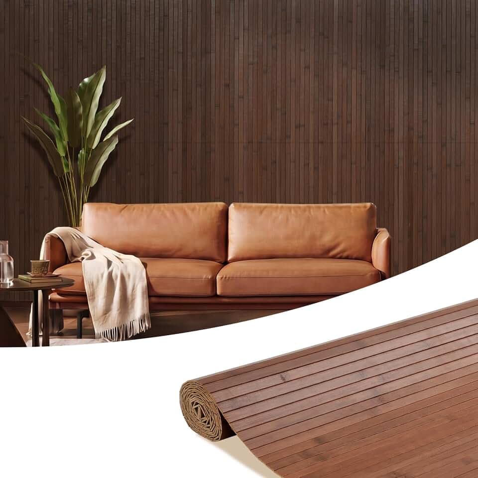 Natural Bamboo Wall Panel, 96’’x48’’, Coffee