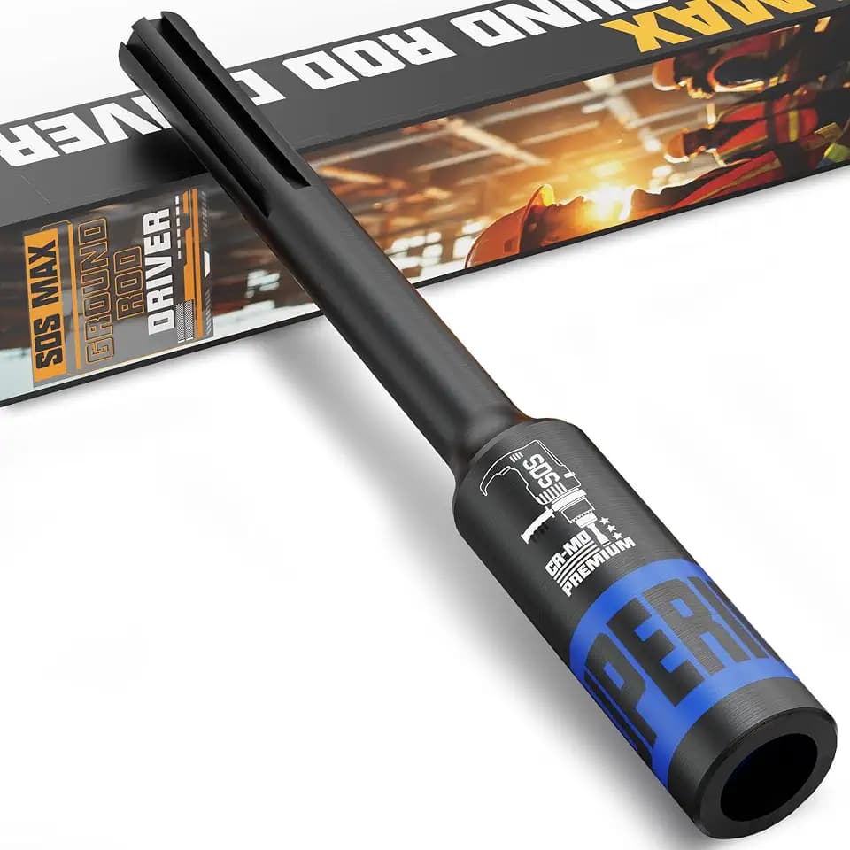 SDS-Max Ground Rod Driver for Driving 5/8-inch & 3/4-inch Ground Rods, Ground Rod Driver Adapter Bits, Compatible with SDS-Max Rotary Hammer Drill Tool,CR-MO Steel