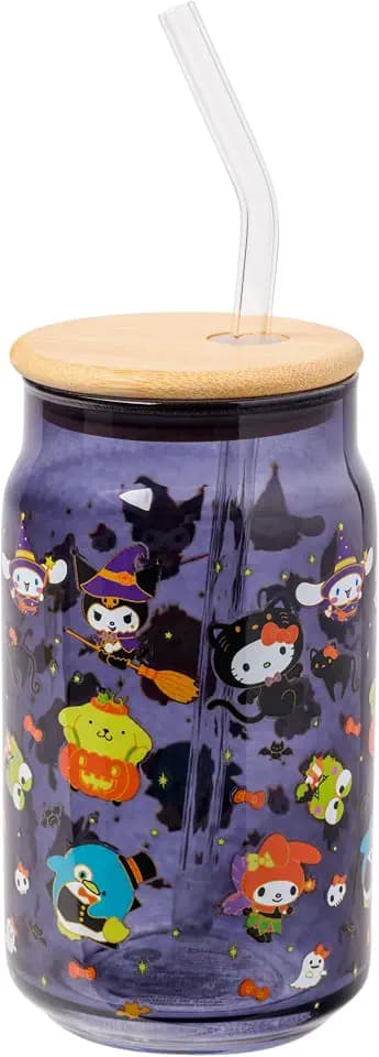 Silver Buffalo Sanrio Hello Kitty and Friends Keroppi, Glass Tumbler, 16oz