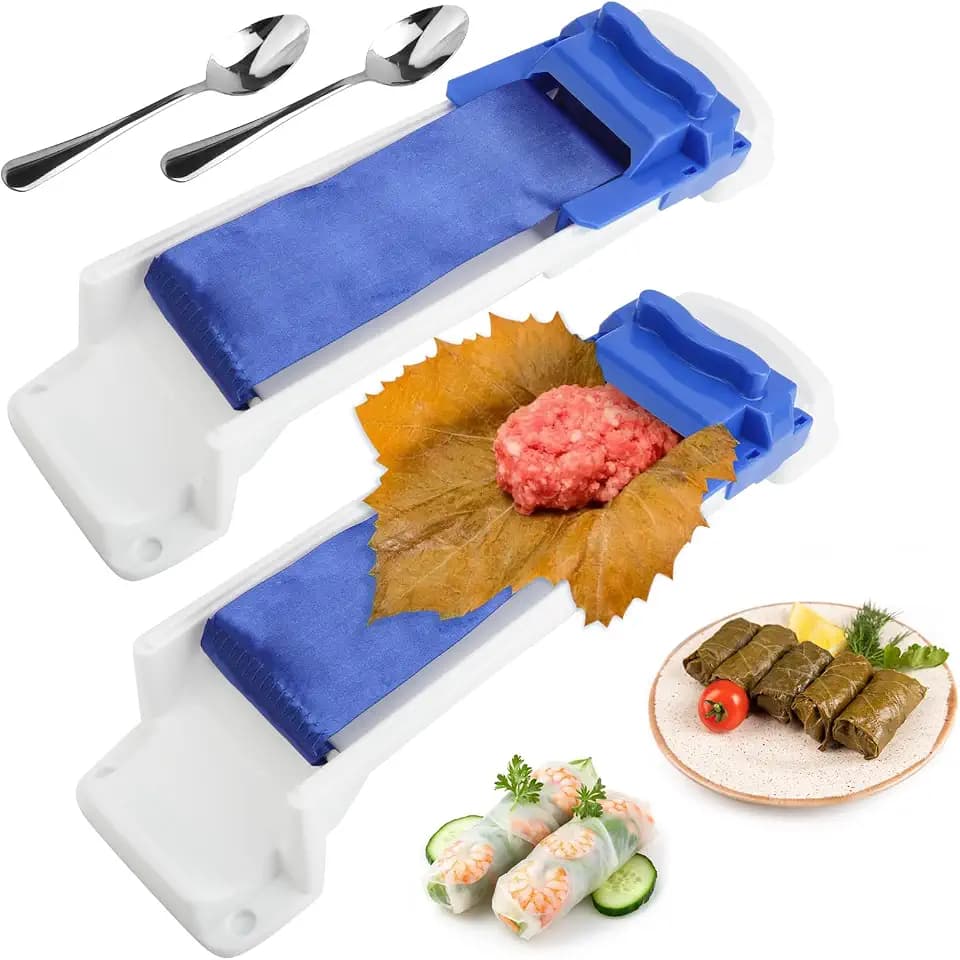 2Pcs Lumpia Maker, Lumpia Roller Machine with Stainless Steel Spoon