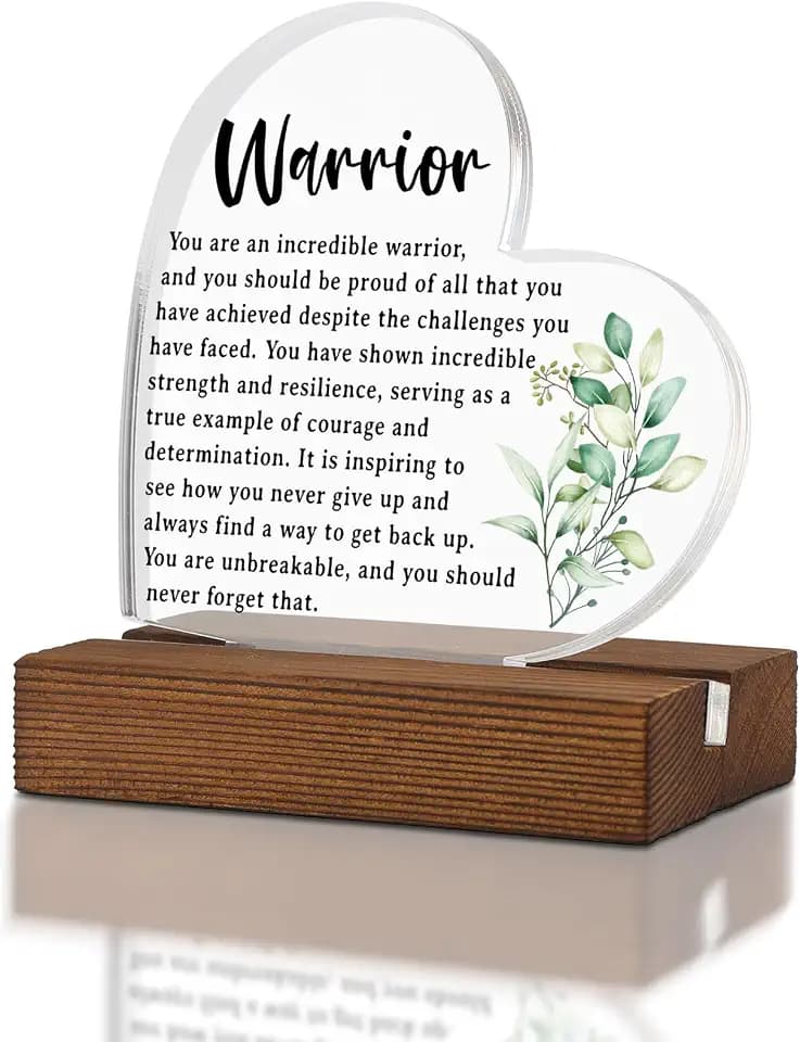 Warrior! Gifts for Cancer Patients,Tough Time Gift,Recovery Gifts for Her Him Women Men, Home Office Decor Acrylic Sign Plaque XA420