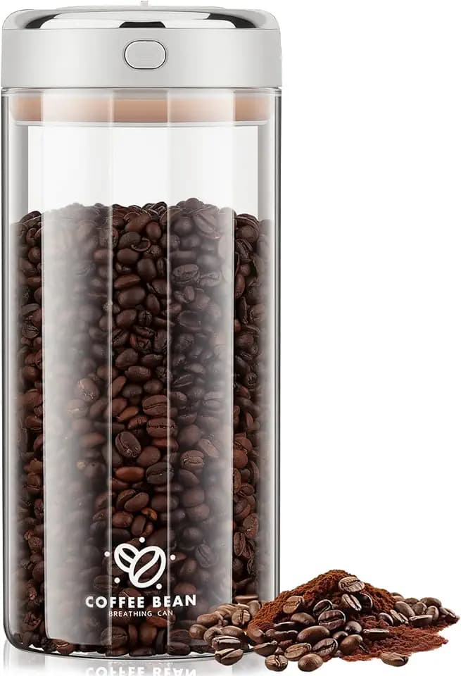 57oz Airtight Glass Coffee Canister with One-way CO2 Valve