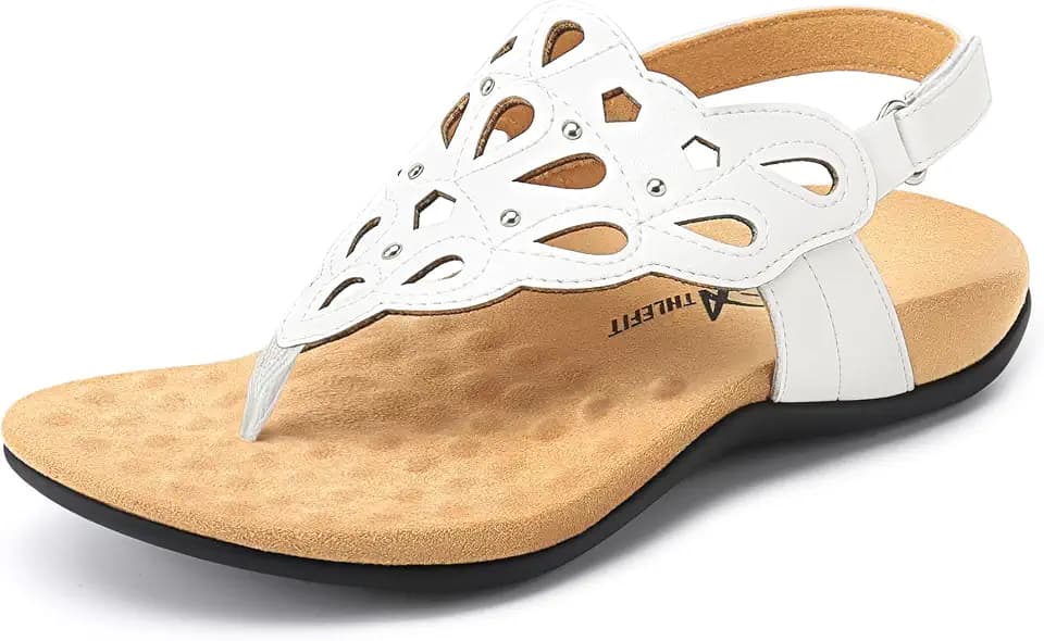 Athlefit Women's Orthopedic Flat Sandals with Arch Support