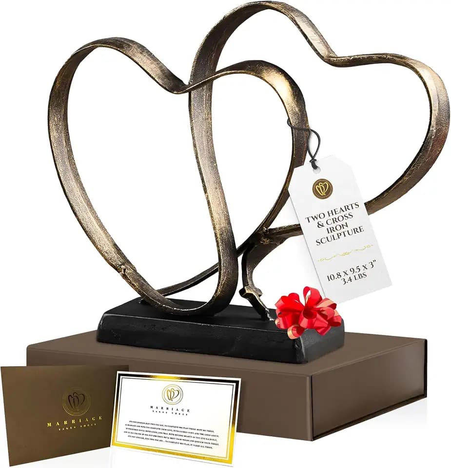 Wedding Anniversary Couples Gift - Iron Sculpture Bundle - Any Anniversary