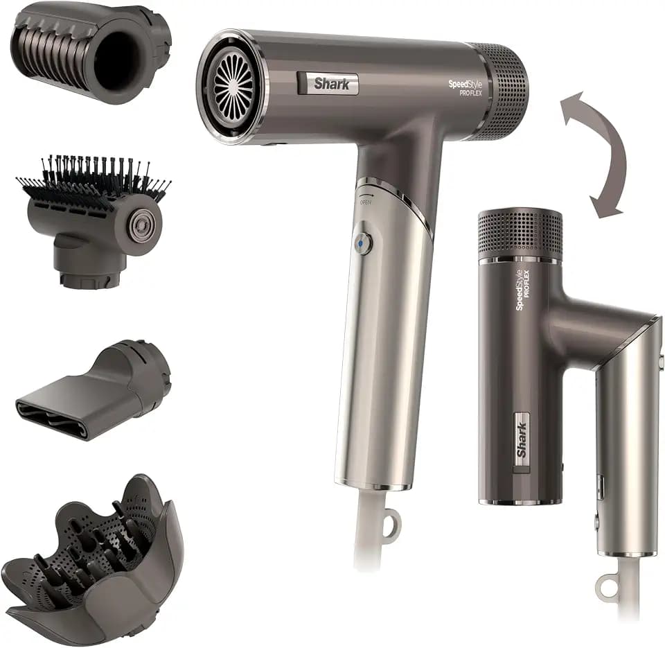 Shark SpeedStyle Pro Flex High-Velocity Dryer, Scalp Shield, HD542