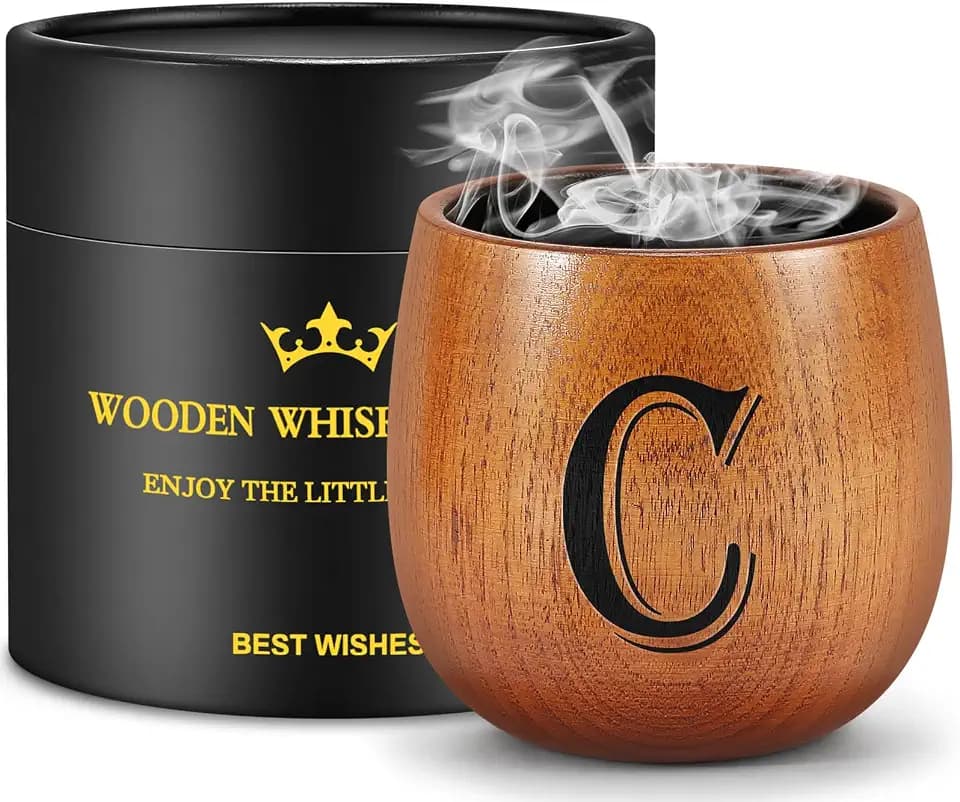 Birthday Gifts for Men, Initial Whiskey Glasses Personalized Gifts for Men
