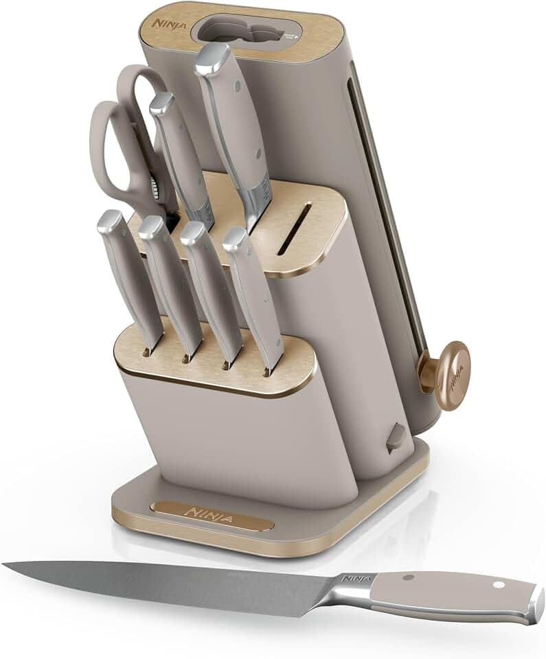 Ninja® NeverDull® 10-Pc German Steel Knife Set, Stone Gold, NK32010SD1
