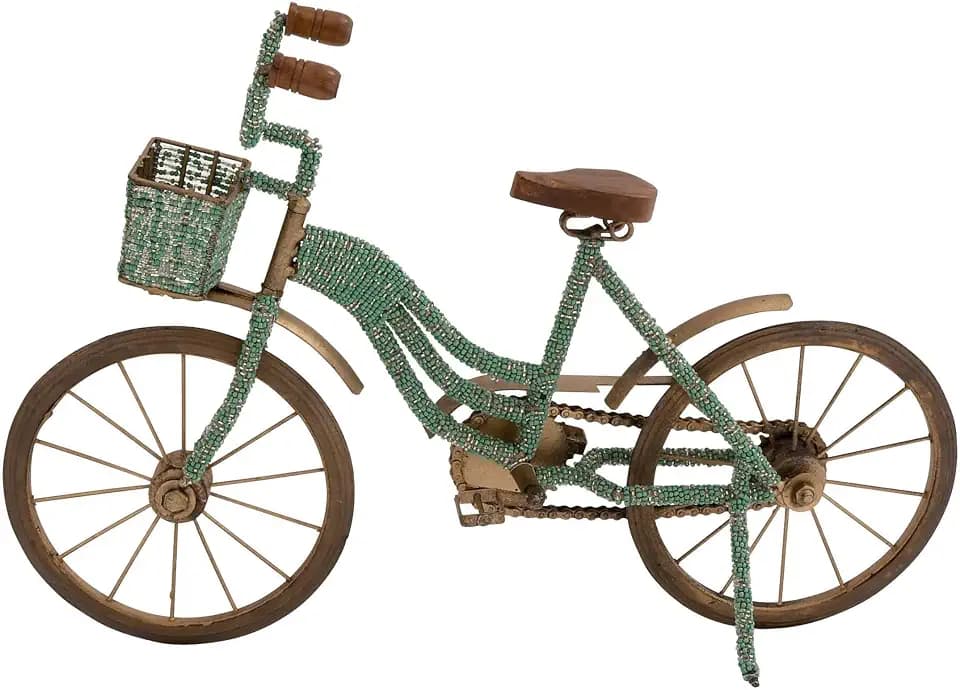 Deco 79 Metal Bike Decorative Sculpture Home Decor Statue, Accent Figurine 18" x 4" x 12", Green