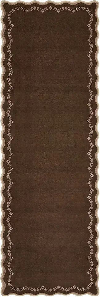 GarveeHome 2x6 Scalloped Washable Runner Rug Non Slip Hallway Kitchen Rug