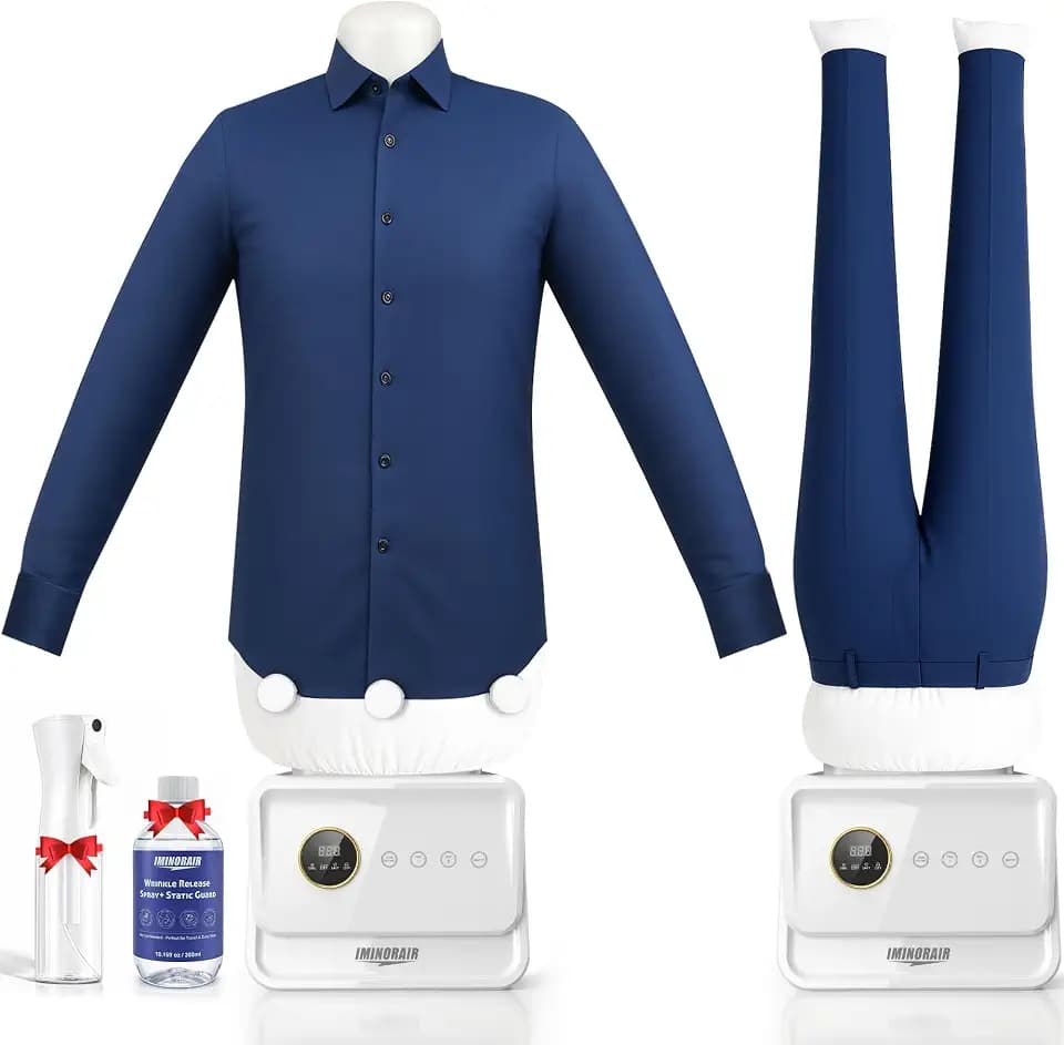 Automatic Ironing Machine, Portable Hands-Free Wrinkle Remover for Shirts & Pants, Gentle on All Fabrics, Ironing Machine Perfect for Apartments, Business Travel & Small Spaces
