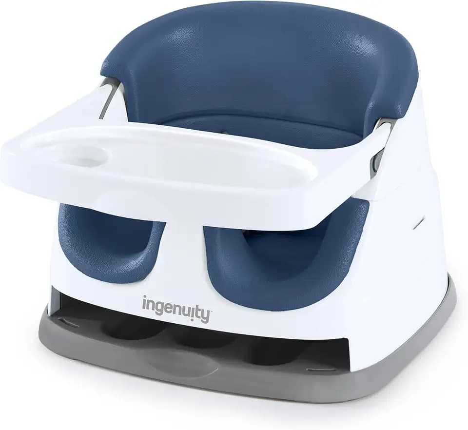 Ingenuity Baby Base 2-in-1 Booster Feeding and Floor Seat with Self-Storing Tray - Night Sky