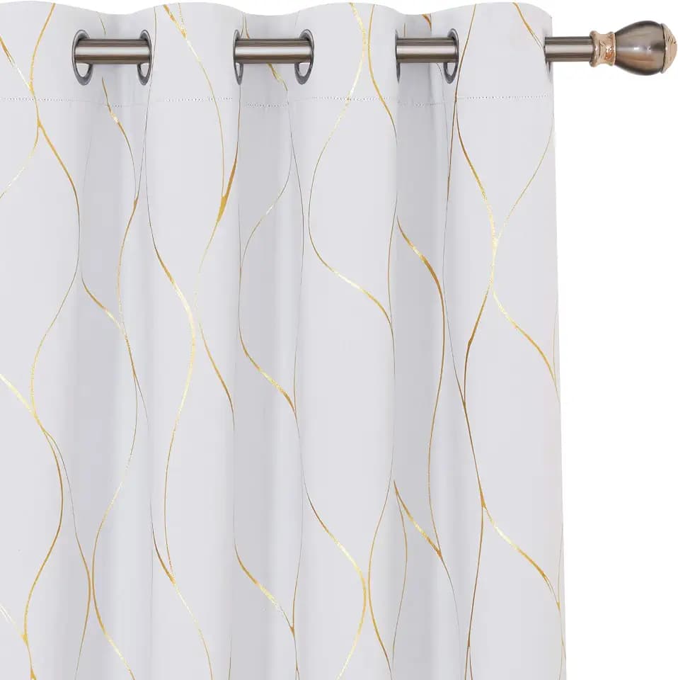 Deconovo Curtains for Living Room, Pattern Blackout Curtains 84 Inches Long