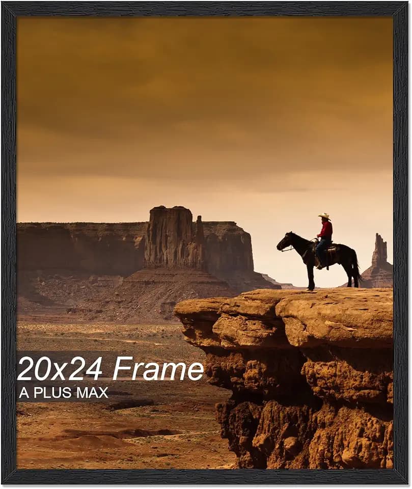 A PLUS MAX 20x24 Picture Frame Black Light Weight Wall Mount