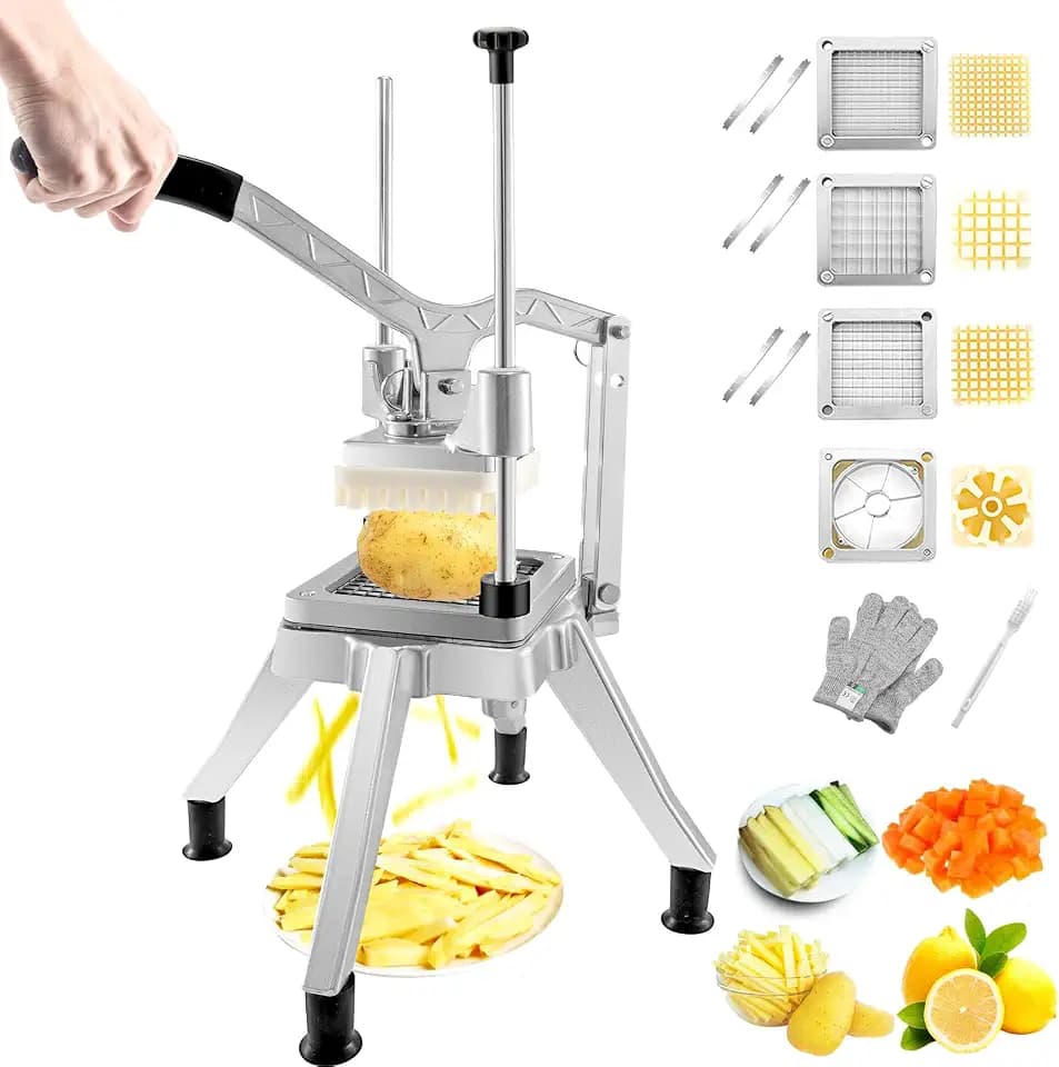 VEVOR Commercial French Fry Cutter, 4 Blades Lever Vegetable Chopper