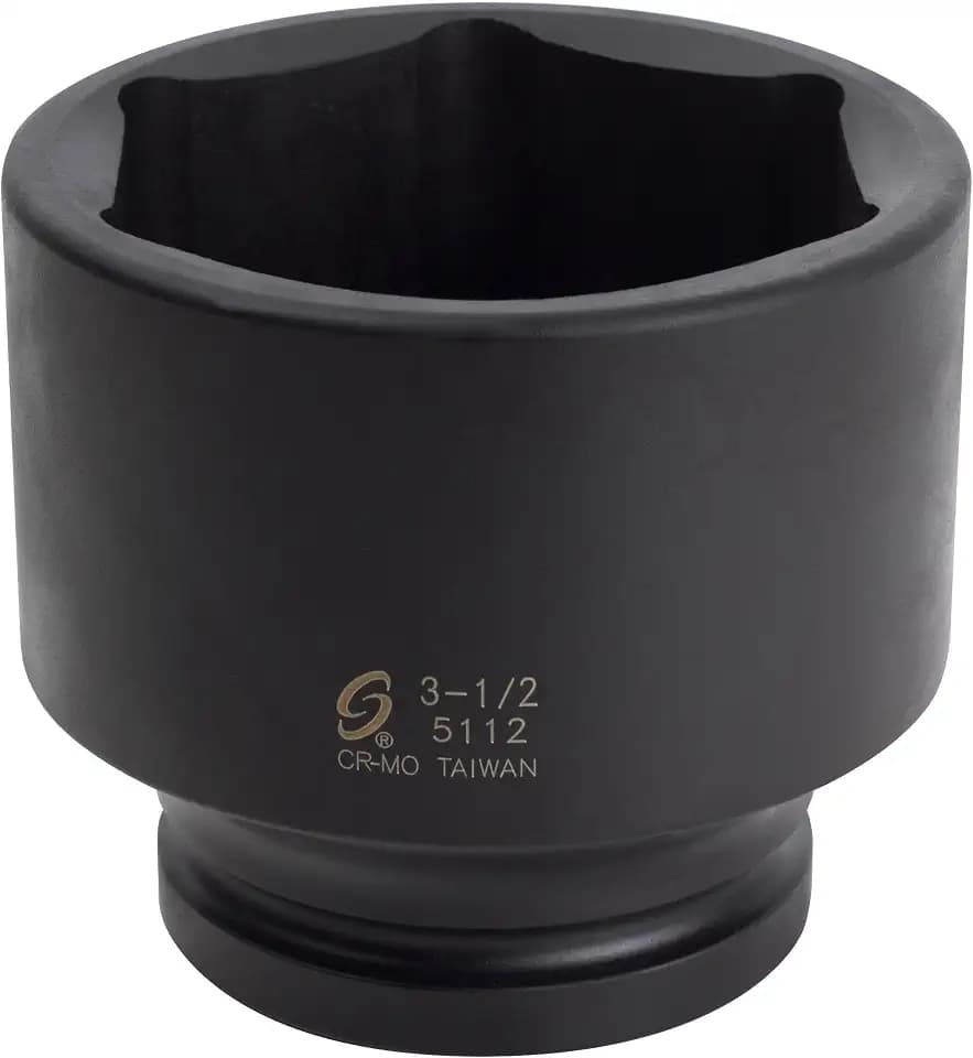 SUNEX TOOLS 5112 1" Drive Standard 6 Point Impact Socket 3-1/2"