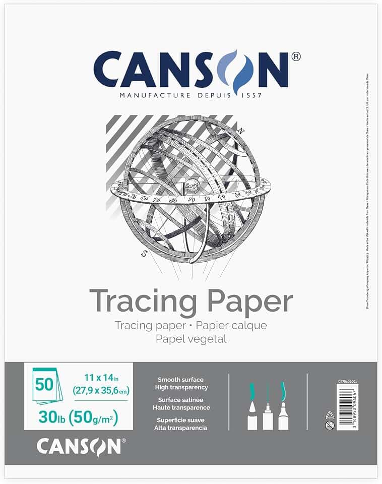 Canson Tracing Paper, 11" x 14", 50 Sheets/Pad, 1 Pad