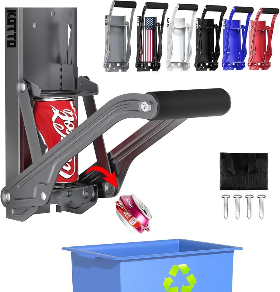 Kotto Can Crusher Wall Mounted for Recycling 8-16oz Aluminum Cans