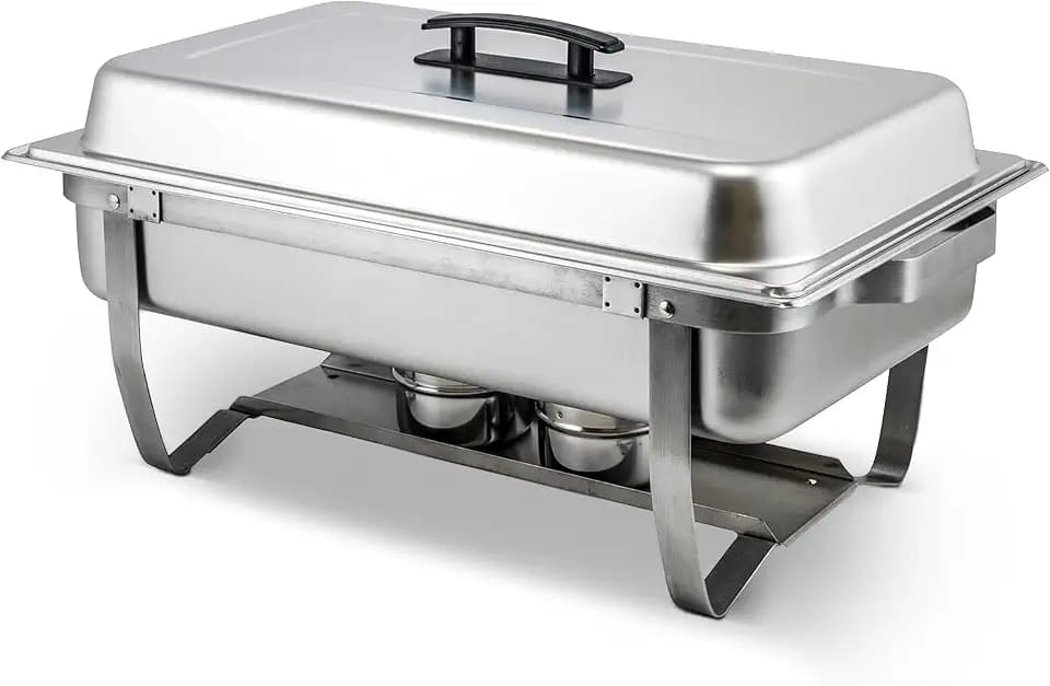 Winco 8 qt Silver Full-size Chafer with Folding Stand Chafer