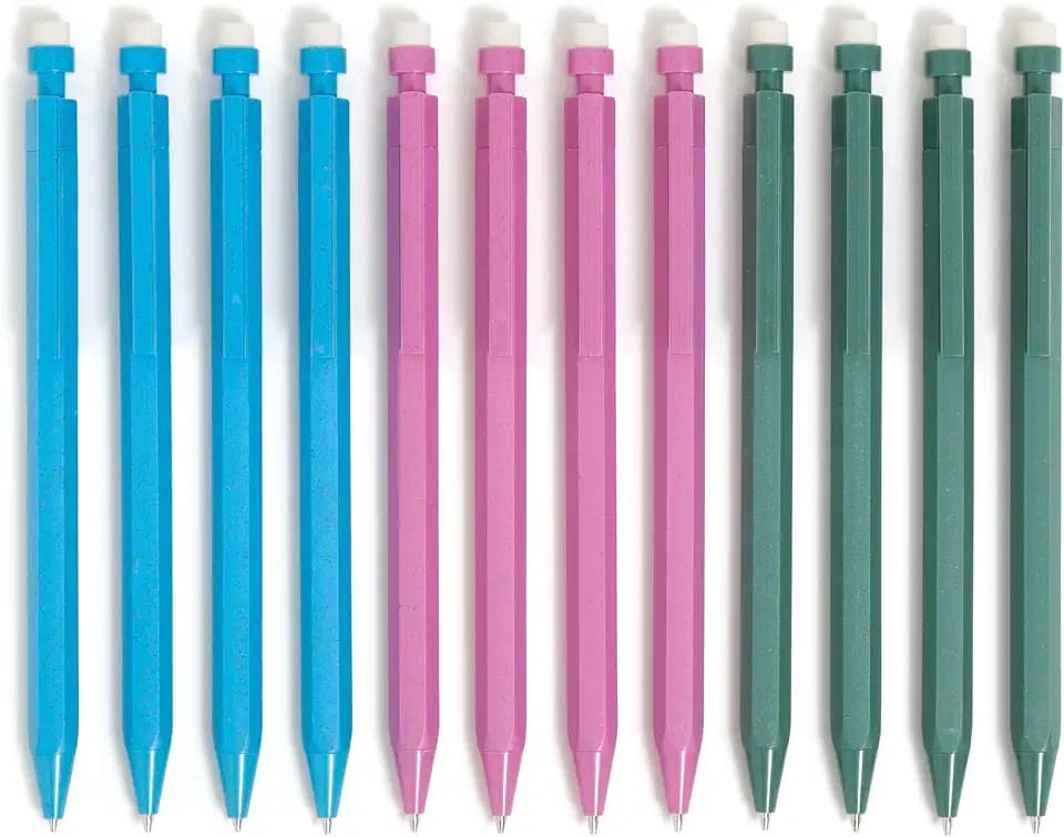 U Brands U-Eco Recycled Mechanical Pencil Set, Bulk Mechanical Pencils 0.7mm, Speckled Brights, Medium Lead, School Supplies, 12 Pack (6591U)