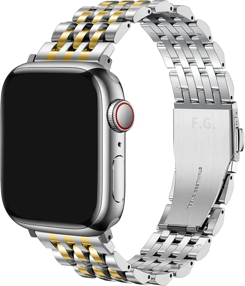 Fullmosa Edelstahlarmband für Apple Watch Armband 42/44/45/49mm, Edelstahl Uhrenarmband Ersatz Armbänder mit Metallschließe, Verstellbar Metall Ersatzband für iWatch/Apple Watch Series 8/7/6/SE/5/4