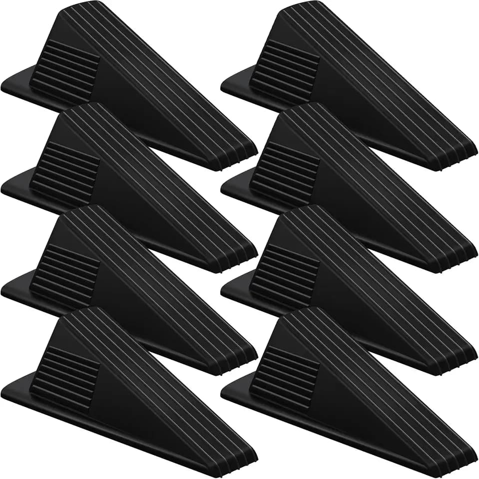 Frienda 8 Pcs Jumbo Door Stoppers Heavy Duty Rubber Doorstop, Black