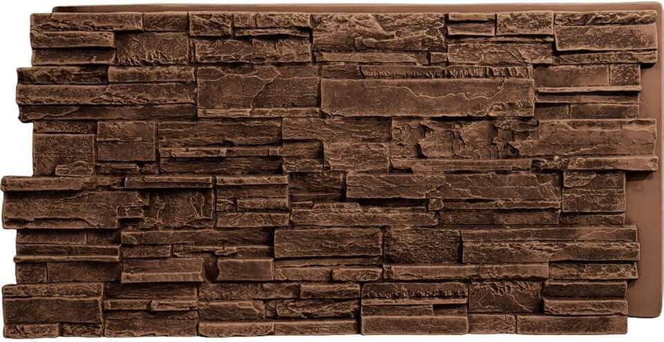 EverStone Cascade Faux Stone Panel, 48 5/8"W x 24 3/4"H x 1 1/4"D, Arizona Color