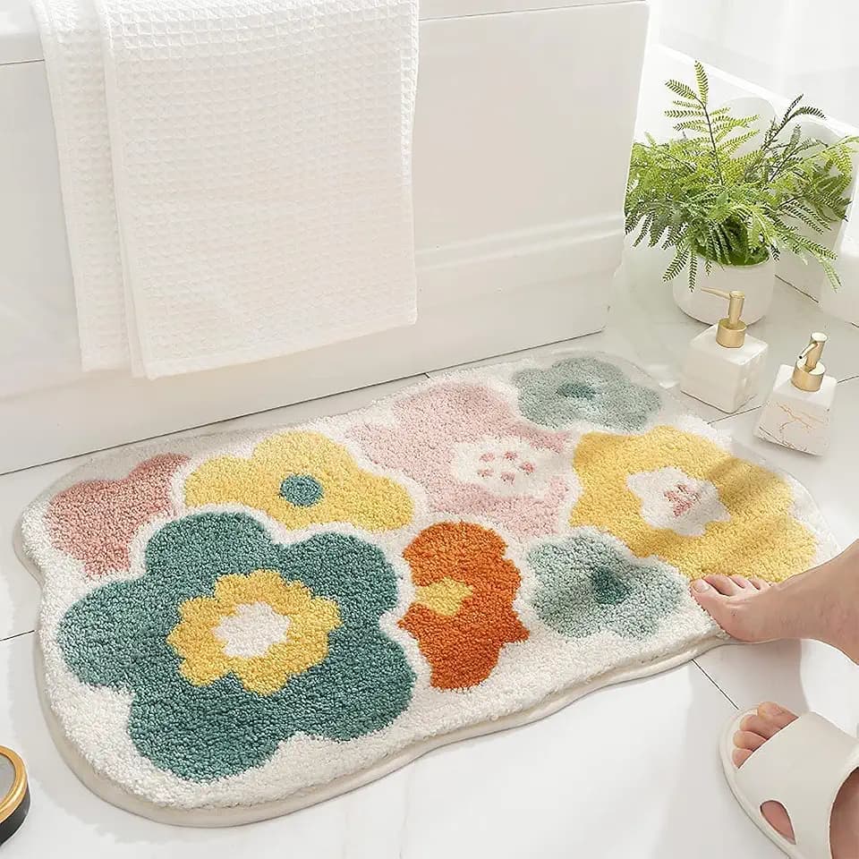Bath Mat - Extra Absorbent, Soft Microfiber, Non Slip, Machine Washable, Bathroom and Bedroom (31''x20'', Green)