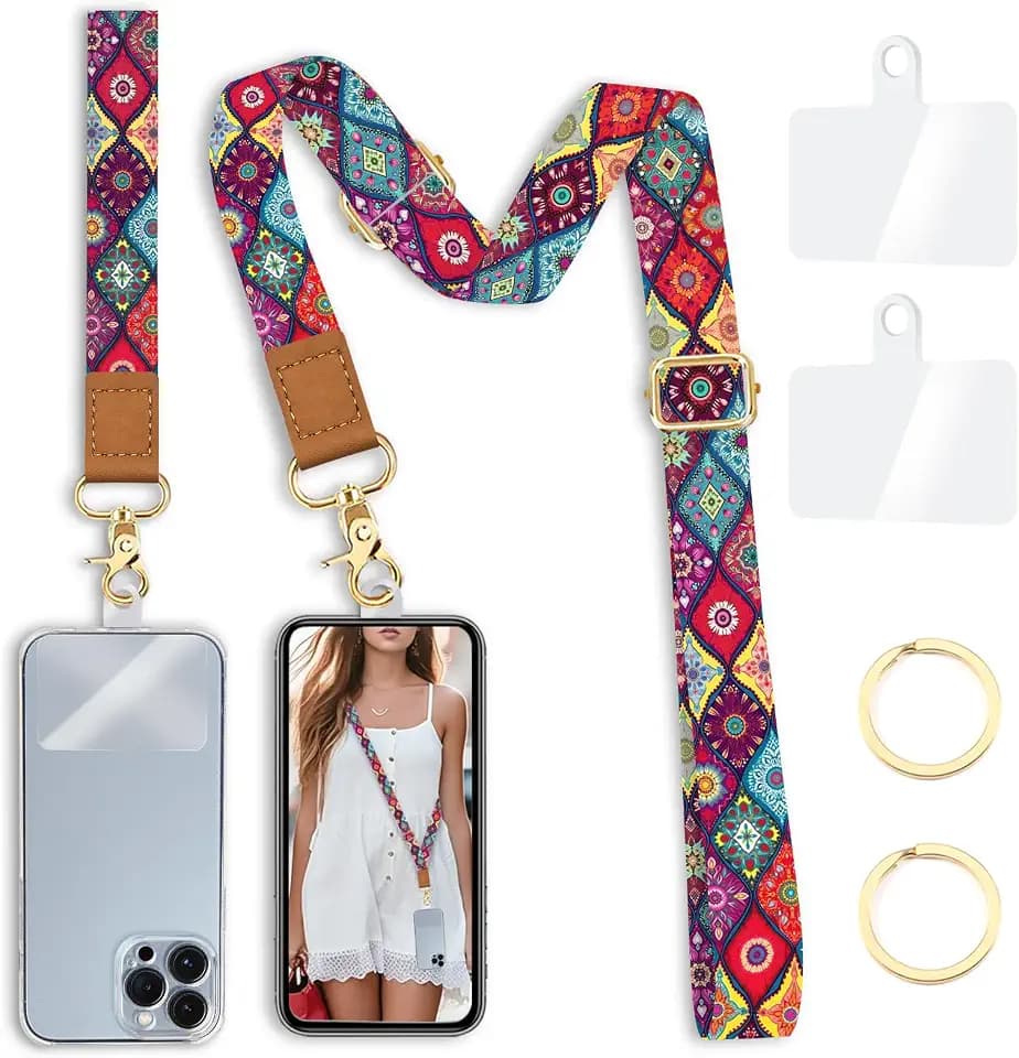 Yonlevres Phone Lanyard Crossbody Strap Wrist Neck Adjustable Women Boho