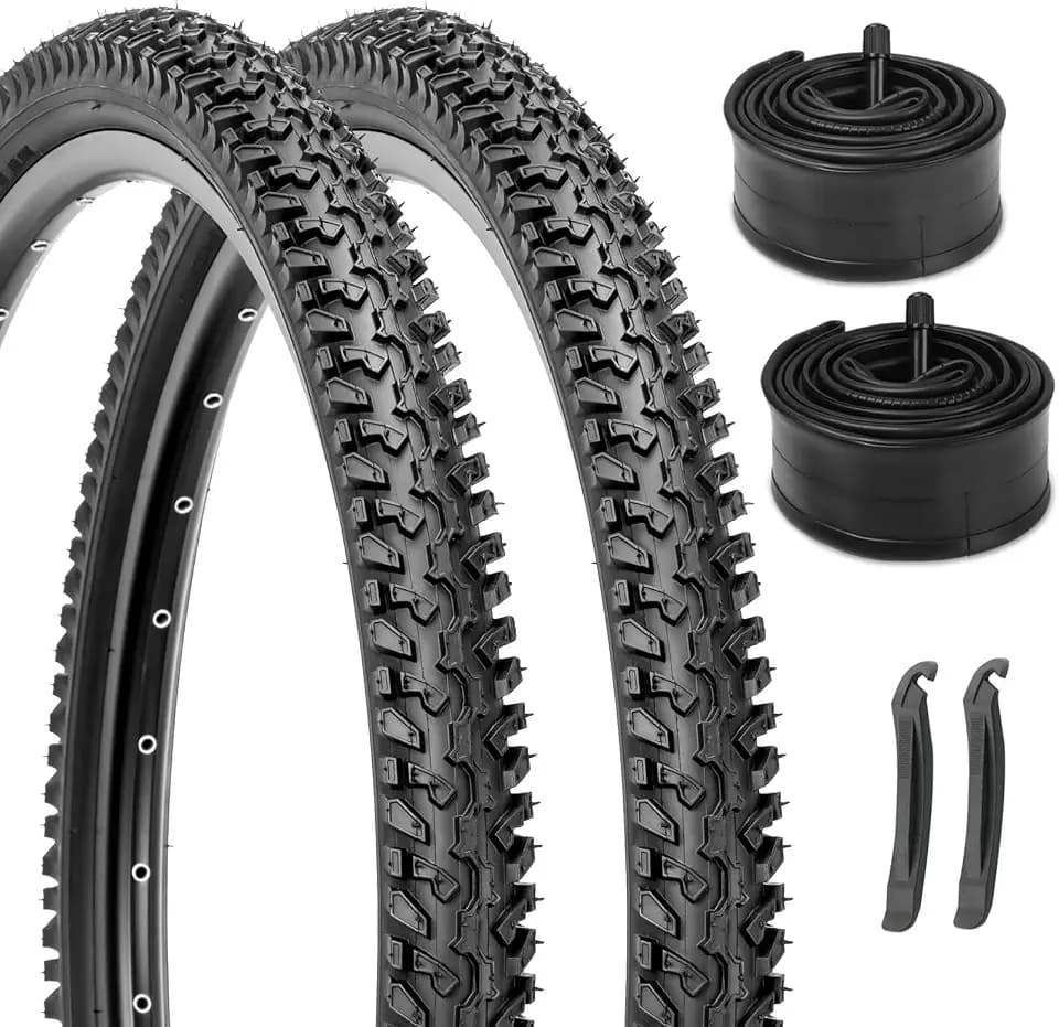 Hycline Mountain Bike Replacement Tire: 26x1.95/26x2.125 inch Folding Wear-Resistant Butyl Rubber High-Density Bicycle Tire for MTB Off-Road & Trail Riding