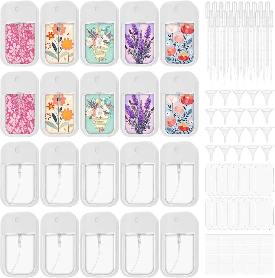 20 Pack Sublimation Blanks Card Perfume Spray Bottle, White, 45ml