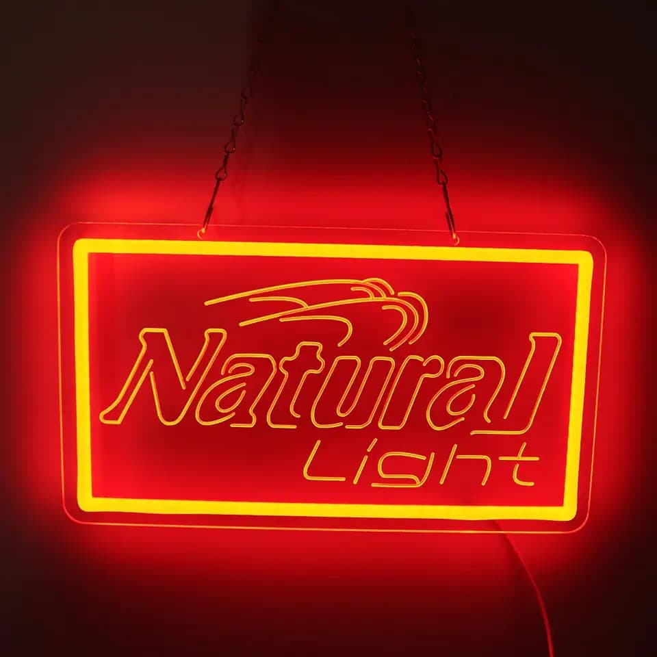 Natural Neon Beer Signs for Wall Decor, Dimmable Neon Light for Business, USB Power LED Neon Sign for Home Bar Man Cave Garage, LED Neon Sign Wall Art Neon Light for Beer Pub