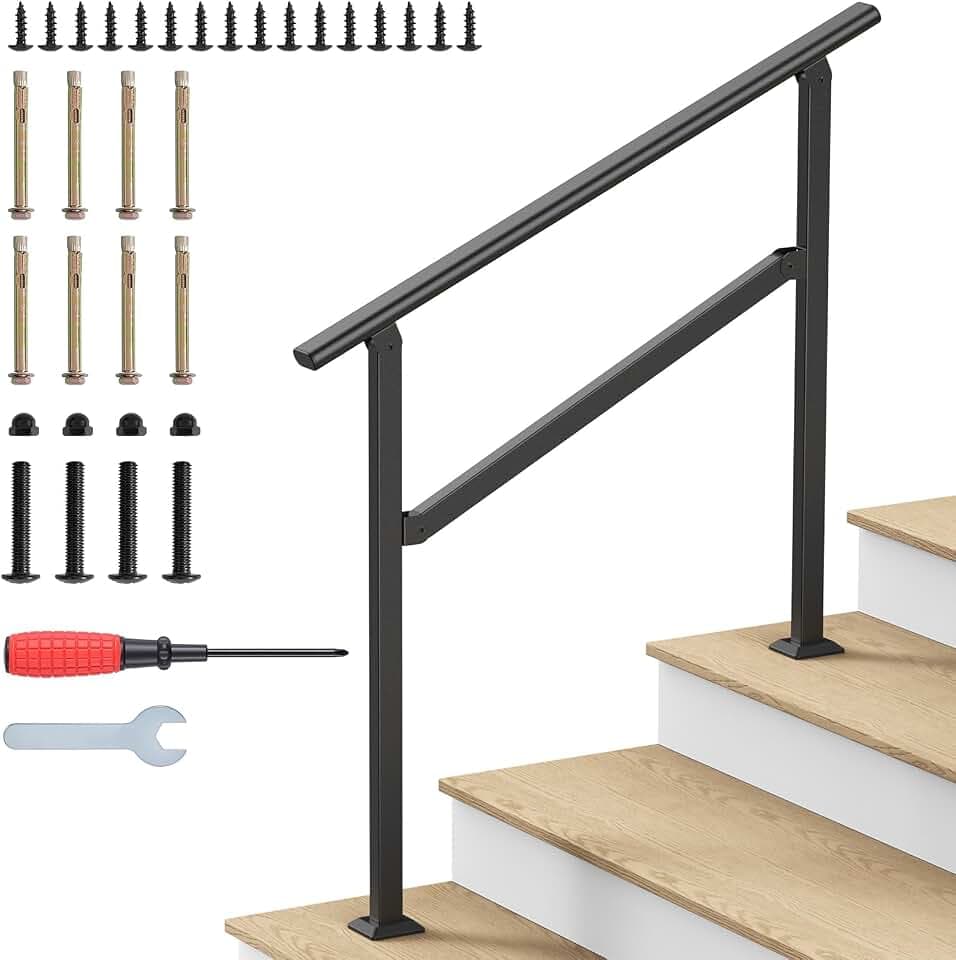 Hand Rails for Outdoor Steps 2-5 Steps Wrought Iron Handrails